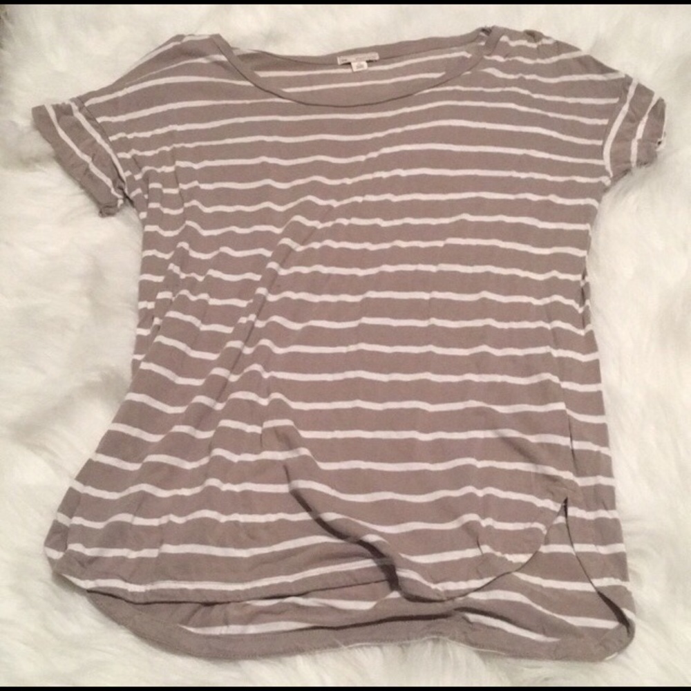 GAP Beige & White Stripe Tee XS